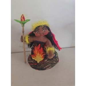 4" Art Doll Pele, Volcano Goddess
